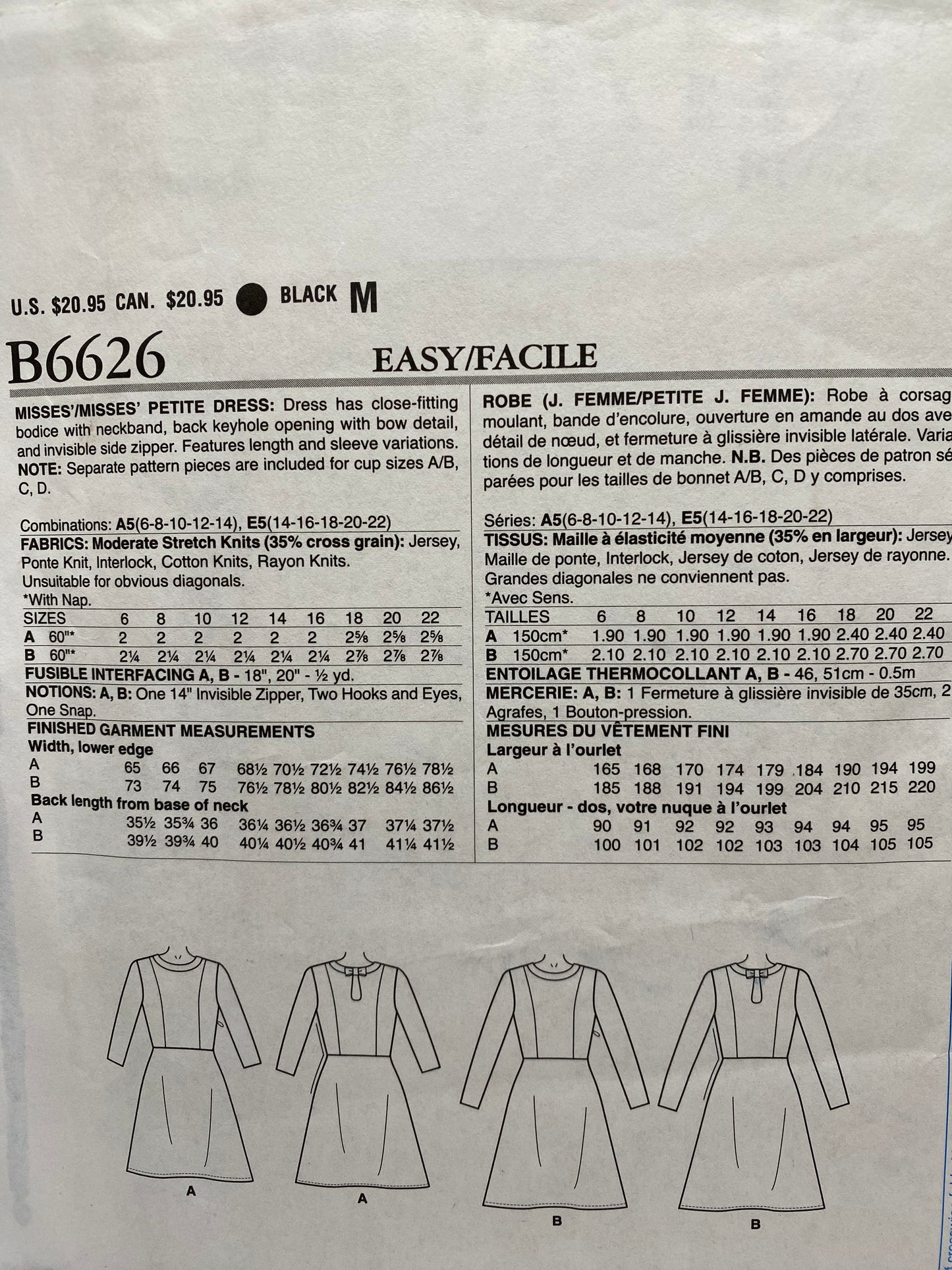 Butterick 6626 Size 6-22