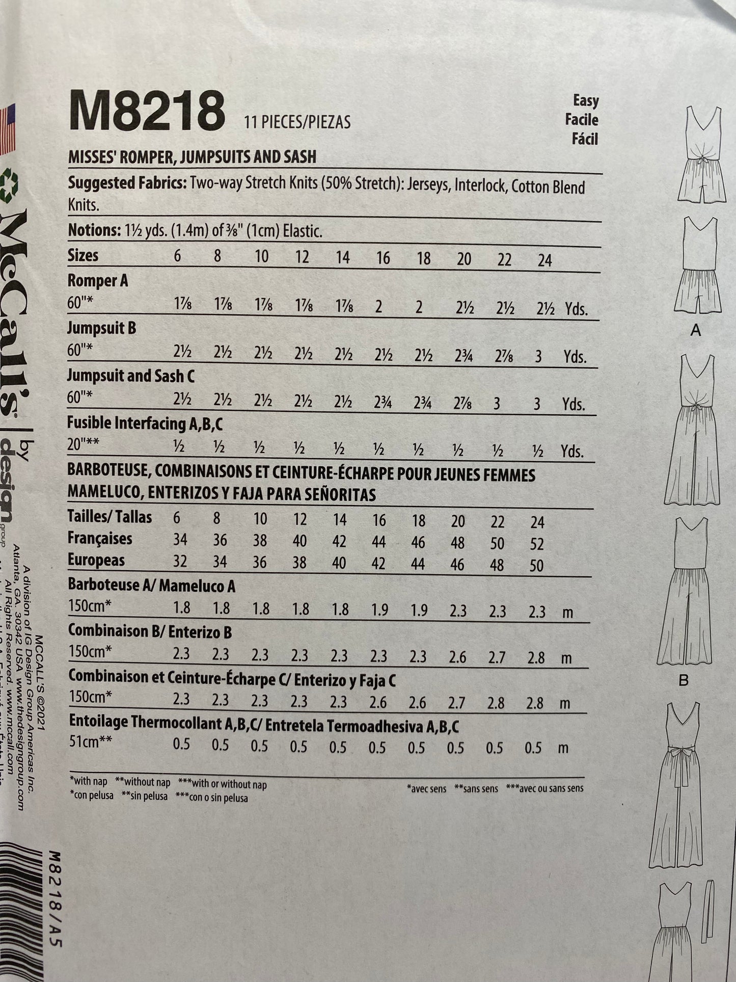 McCalls 8218 Size 6-14